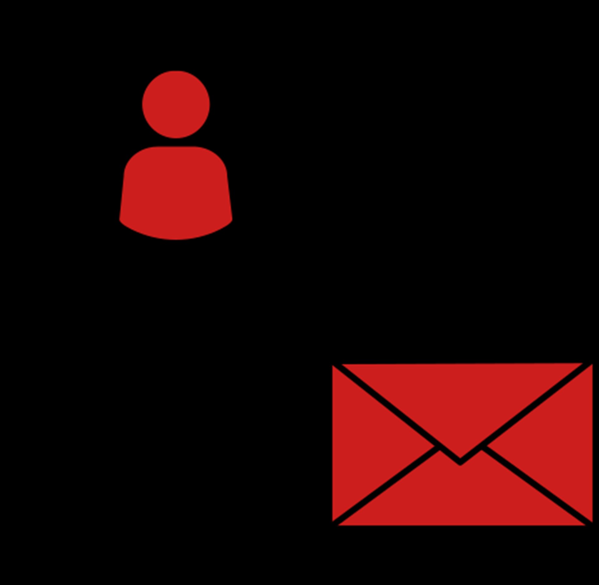 Einfache Grafik eines Briefes und eines Kuverts